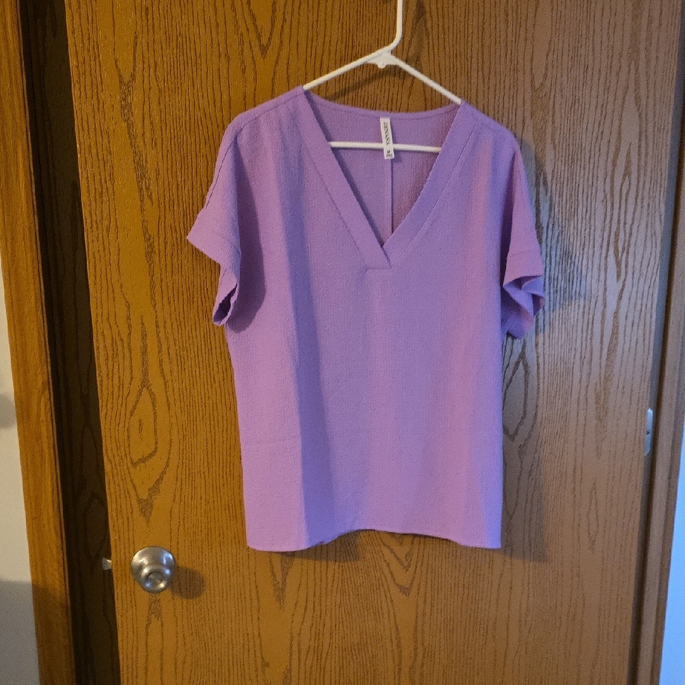 Zenana Outfitters Lavender V-Neck Blouse NWOT